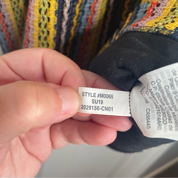 Madewell Texture & Thread Tie-Shoulder Tank Top in Rainbow Crochet Stripes 90s M - Picture 12 of 12